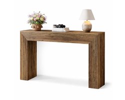 Van Elmont Wandtafel - Consoletafel - Sidetable - Bijzettafel - Haltafel - Console tafel - Hout - Bruin - Industrieel - 30 x 160 x 85 cm