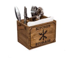 Van Manen Bestekbakje 17 X 12,5 X 12,5 Cm Hout Bruin - keuken organiser