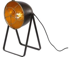 Van Manen Industriële tafellamp, metaal, zwart/goud