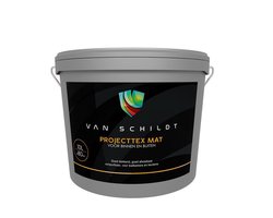 van Schildt Projecttex Muurverf Badkamer Keuken en Vochtige Ruimtes Mat 10 Liter. Alle lichte kleuren