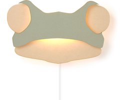 Van Tjalle en Jasper | Dieren muurlamp - Kikker | MDF | E14 fitting | Hout kleur / Groen | wandlamp | Kinderkamer verlichting | Bouwpakket | Uniek product | Dutch Design