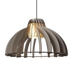 Van Tjalle en Jasper | Granny Smith hanglamp - Soft Grey | Bouwpakket | MDF (hout) | Grijs | E27 fitting | Laser gesneden | Sfeer licht | Sfeervolle verlichting | Uniek Dutch Design