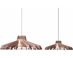 Van Tjalle en Jasper | Nikolamp Tesla XL hanglamp - Natural | Extra Groot | MDF (hout) - Laser gesneden | Hout kleur | E27 fitting | Dimbaar - Geschikt voor dimbare E27 LED lichtbron | Uniek Dutch Design Product | Gemaakt in Amsterdam