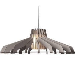 Van Tjalle en Jasper | Nikolamp Tesla XL hanglamp - Soft Grey | Extra Groot | MDF (hout) - Laser gesneden | Grijs | E27 fitting | Dimbaar - Geschikt voor dimbare E27 LED lichtbron | Uniek Dutch Design Product | Gemaakt in Amsterdam