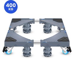 VanDijck® Wasmachine verhoger met wielen en poten - Verhoging voor witgoed - Verstelbaar - Opbouwmeubel – Meubelverplaatser – Met 4 wielen - Met 4 poten - Max 400 kg