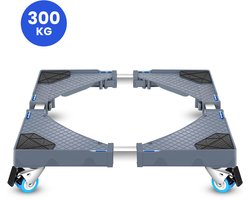 VanDijck® Wasmachine verhoger op wielen - Verhoging voor Wasmachine - Verstelbaar - Wasmachine Opbouwmeubel – Meubelverplaatser – Met 4 wielen- Max 300kg