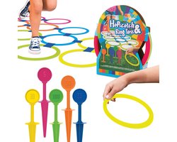 Vang en Werpspellen 2in1 Buitenspeelgoed voor Kinderen vanaf 3 Jaar - Ringwerpen en Hinkelspel - Klein Buitenspeelgoed - Joya Creative