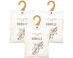 Vanille geurzakjes voor in de Kledingkast - Kleding Geurkaartjes met Ophanghaak - Scented hanger - Kast Parfum met Hanger - Kamer Luchtverfrisser Hangers - Geurzakje - Geurkaart - 3 stuks