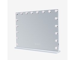 VANITII Grote Hollywood Vanity Spiegel met Lichten Tafelblad Wandmontage 80*58CM