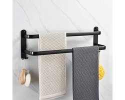 Vannons Handdoekrek - Handdoekrek Badkamer - Handdoekrek Zwart - 2 Handdoeken - Zwart