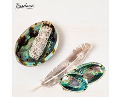 Vardaan Abalone schelp - 12-14cm - Licht blauwgroen - smudge schelp - Haliotis diversicolor - Abalone Shell - Charm Strand Seashell