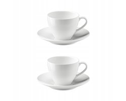 VÄRDERA Koffiekop met schotel - Wit, 20 cl (2 stuks)