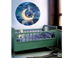 Varen in de Nacht mini muursticker 95x95 cm | Voor Baby- & Kinderkamer | Geproduceerd in NL | Eigen Ontwerp | Hartendief Design | Muursticker | Sticker voor muur | Decoratiesticker | Herbruikbaar | Geprint op herplaatsbare stickerfolie