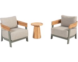 Varenna lounge balkonset 3 delig aluminium olive 4 Seasons Outdoor