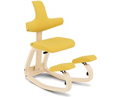 Varier Thatsit kniestoel met rugleuning | Geel/Naturel