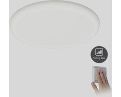 VariFit LED-inbouwpaneel 3-Step-Dim Veluna IP44 rond 215mm 22W 1700lm 4000K Satijn dimbaar