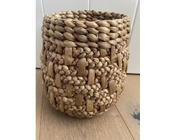 Varios-bloempot-binnen-woonaccessoire-riet-mand-plantenmand- D16 H20