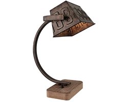 Various Vintage Tafellamp - 1-lichts - Ø28.5 cm - Roest - Hout, Metaal