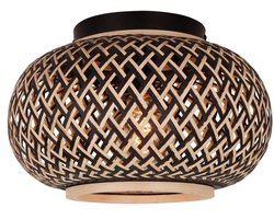 Various Weaving Plafondlamp – Bamboe – Ø38 cm – Natuur en Zwart