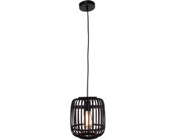 Various Woven Hanglamp- 1 lichts- Ø22 cm- Bamboe- Zwart