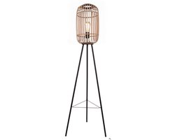 Various Woven Vloerlamp - 1 lichts - 130 cm - Ø22 cm - Bamboe - Natuur/Beige