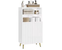 Varnox Badkamerkast - Kastje badkamer - Badkamer meubel - Houten badkamerkast - Verstelbare plank - Kastje - Hout - Wit - 93x30x50cm