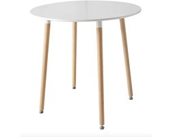 Varnox Eettafel - Dinertafel - Tafel - Keukentafel - Balkontafel - Tafel - Simpele tafel - Wit - 80 cm
