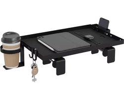 Varnox Hangend Nachtkastje – Bedplank met Klembevestiging – Bekerhouder & Telefoonhouder – Voor Stapelbed en Hoogslaper – 47 x 25 cm