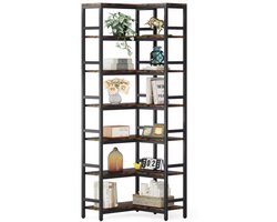 Varnox Hoekkast - Kast - Boekenkast - Open Kast - Hoek - Opbergkast - Industrieel - Hout - Metaal - Bruin/Zwart