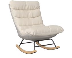 Varnox Schommelstoel - Stoel - Fauteuil - Relax stoel - Relax Fauteuil - Woonkamer stoel - Leesstoel - Linnen - Katoen - Afneembare hoes - Wasbaar - Beige