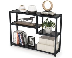 Varnox Sidetable - Bijzettafel - Consoletafel - Eindtafel - Koffietafel - Banktafel - Kast - Industriële sidetable - Hout - Metaal - Zwart