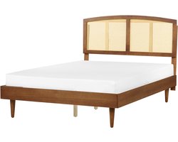 VARZY - Bed - Lichtbruin - 140 x 200 cm - Rubberhout