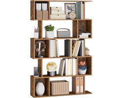 VASAGLE 5-laags boekenkast, vrijstaande plank, 24 x 90 x 159 cm, opbergplank met open compartimenten, voor woonkamer, slaapkamer, thuiskantoor, vintage bruin LBC416K01