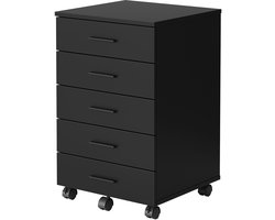 VASAGLE - Archiefkast - Rollcontainer met 5 Lades - Gereedschapsloze Gleitschienen - Voor Kantoor of Printer