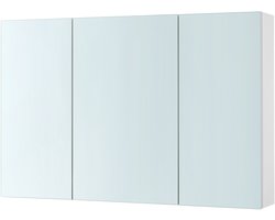 VASAGLE - Badkamer Kastje - Badkamerspiegelkast - 3 Deuren - Verstelbare Planken - Modern Ontwerp