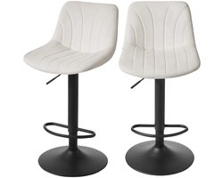 VASAGLE - Barkruk - Set van 2 - In Hoogte Verstelbaar 88-108 cm - Draaibaar met Voetsteun