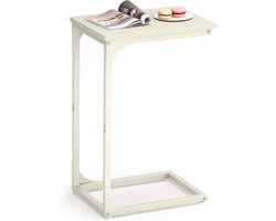 VASAGLE - Bijzettafel - banktafel - c-vormig - metalen frame - modern - voor Woonkamer, Slaapkamer, Crèmewit - LET350W77
