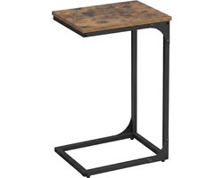 VASAGLE - Bijzettafel - Bijzettafeltjes Woonkamer - Bijzettafel C-vormig - Industrieel Ontwerp - Metalen Frame - Voor Woonkamer Slaapkamer