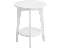 VASAGLE - Bijzettafel - Bijzettafeltjes Woonkamer - Bijzettafel Rond - Met Onderste Plank - Compact Formaat - Modern Design