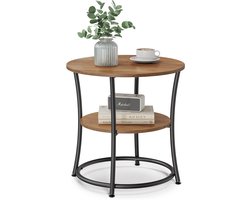 VASAGLE - Bijzettafel - Bijzettafeltjes Woonkamer - Met 2 Planken - Metalen Frame - Voor Woonkamer of Slaapkamer