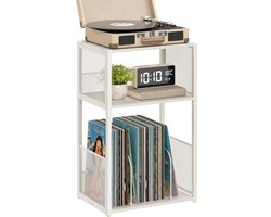 VASAGLE - Bijzettafel - Bijzettafeltjes Woonkamer - Met 3 Lagen - Bijzettafel - Opslag voor tot 100 Albums