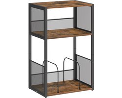 VASAGLE - Bijzettafel - Bijzettafeltjes Woonkamer - Met 3 Niveaus - Voor Maximaal 100 Albums - Bijzettafel voor Woonkamer Slaapkamer