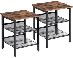 Vasagle Bijzettafel - Set Van 2 Nachtkastjes - Salontafel - Vintage Tafel