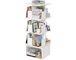 VASAGLE - Boekenkast - Met 4 Niveaus - Draaibaar Vrijstaand Rek - Open Vakken