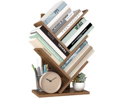 VASAGLE - Boekenkast - Met 5 Niveaus - Boomvormig Staand Rek - Ruimtebesparend voor Slaapkamer Woonkamer Kantoor
