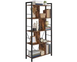 VASAGLE - Boekenkast - Met 5 Niveaus - Open Vakken - Industrieel Design