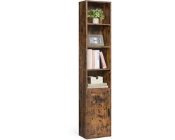 VASAGLE - Boekenkast - Met 6 Lagen - Staande Kast met Deur - Open Opbergrek voor Woonkamer en Kantoor