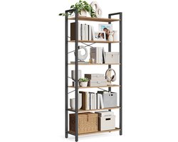 VASAGLE - Boekenkast - Met 6 Niveaus - Open Vakken - Voor Kantoor Woonkamer Slaapkamer Keuken