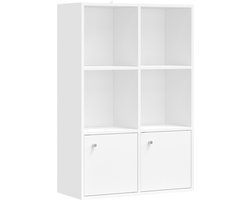 VASAGLE - Boekenkast - Staande Kast met Deuren - 3-Lagen Opbergrek - Voor Woonkamer en Thuiswerkplek