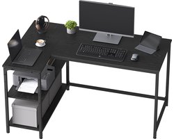 VASAGLE - Bureau - Bureau in L-vorm met Opbergruimte - Verstelbare Plank - Ideaal voor Kantoor